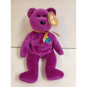 12" TY Beanie Millennium Bear 4th Generation Purple With Tags